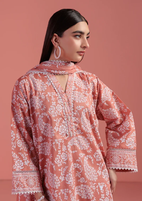 BONANZA SATRANGI Peach-Lawn - 3 Piece - Image 2