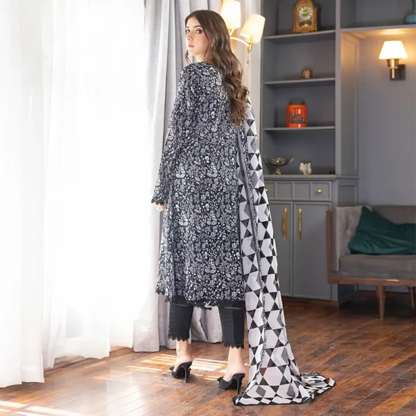 REGALIA BLACK AND WHITE LAWN 3PC - Image 3