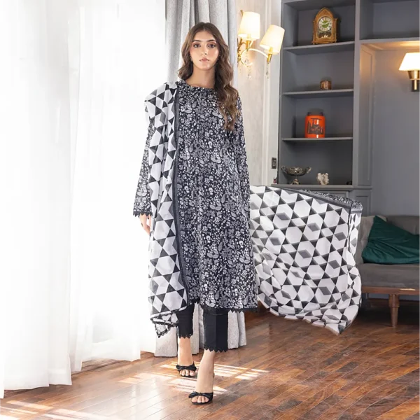 REGALIA BLACK AND WHITE LAWN 3PC
