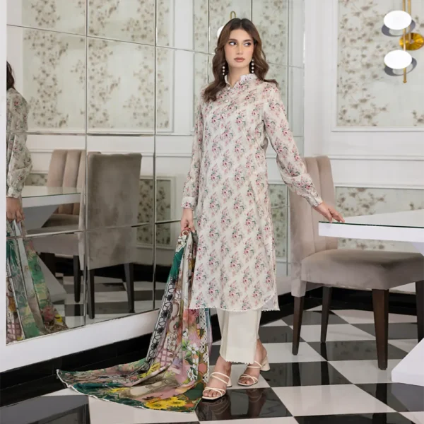 SALINA PRINTED LAWN UNSTITCHED LAWN 3PC - Image 5