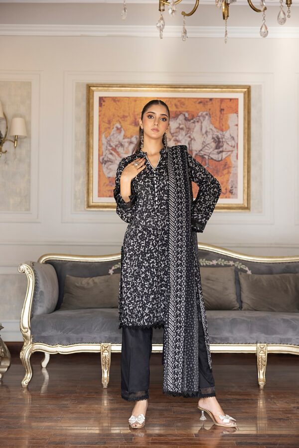 REGALIA BLACK AND WHITE LAWN 3PC - Image 2