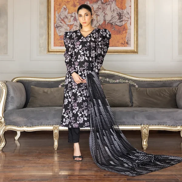 REGALIA BLACK AND WHITE LAWN 3PC