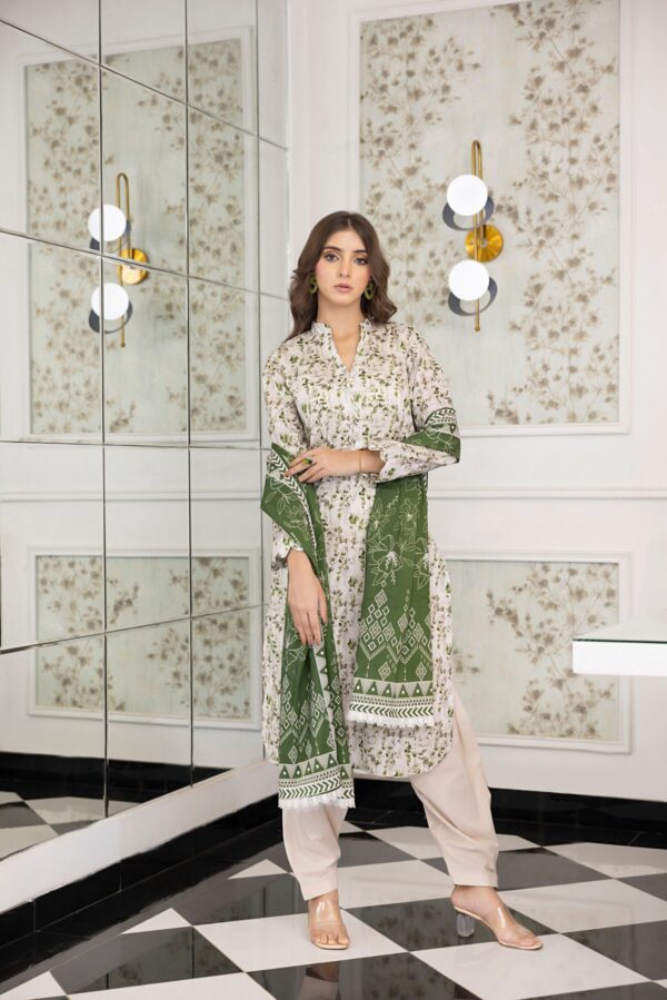 SALINA PRINTED LAWN UNSTITCHED LAWN 3PC - Image 2