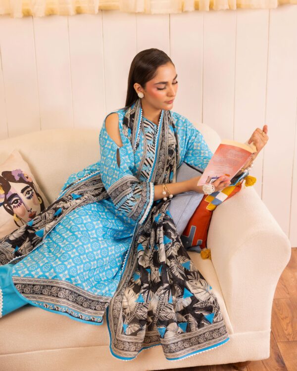 RimJhim Gulahmad Lawn 3PC - Image 2