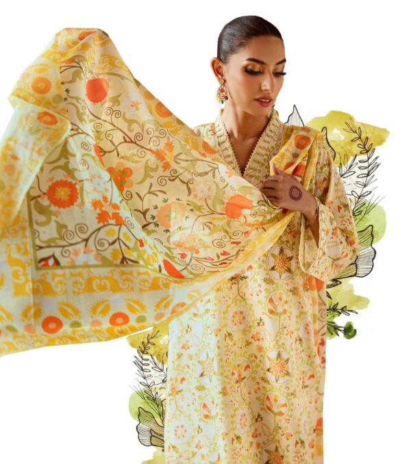 RimJhim Gulahmad Lawn 3PC - Image 3
