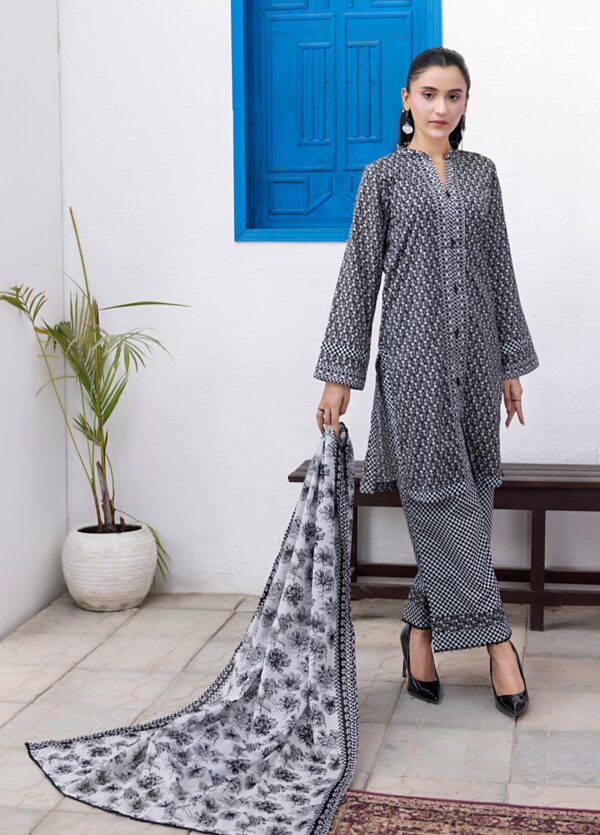 REGALIA BLACK AND WHITE LAWN 3PC