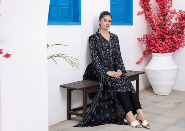 REGALIA BLACK AND WHITE LAWN 3PC - Image 2