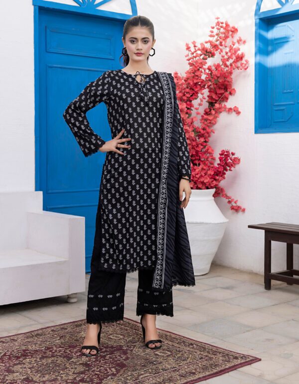 REGALIA BLACK AND WHITE LAWN 3PC