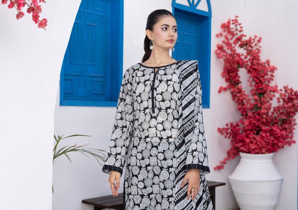 REGALIA BLACK AND WHITE LAWN 3PC - Image 3