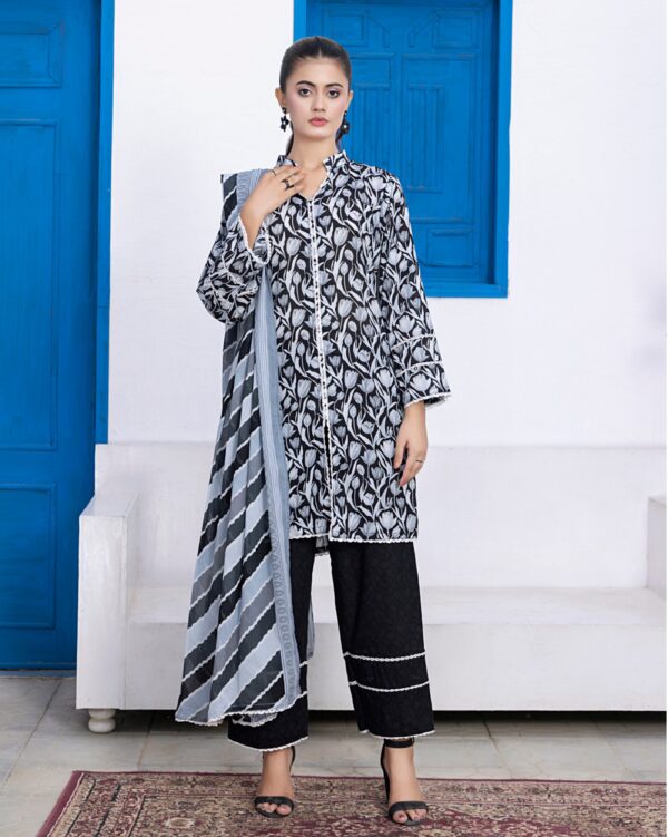 REGALIA BLACK AND WHITE LAWN 3PC