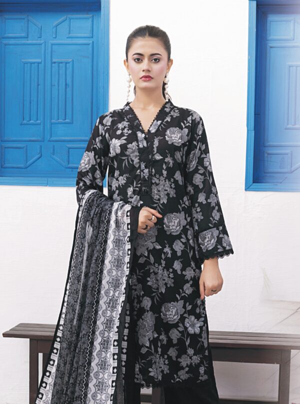 REGALIA BLACK AND WHITE LAWN 3PC - Image 2